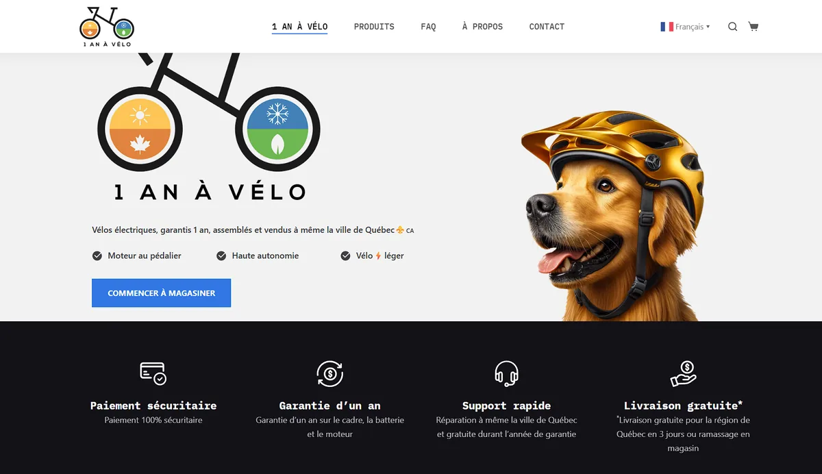 Boutique en ligne de vélos électriques